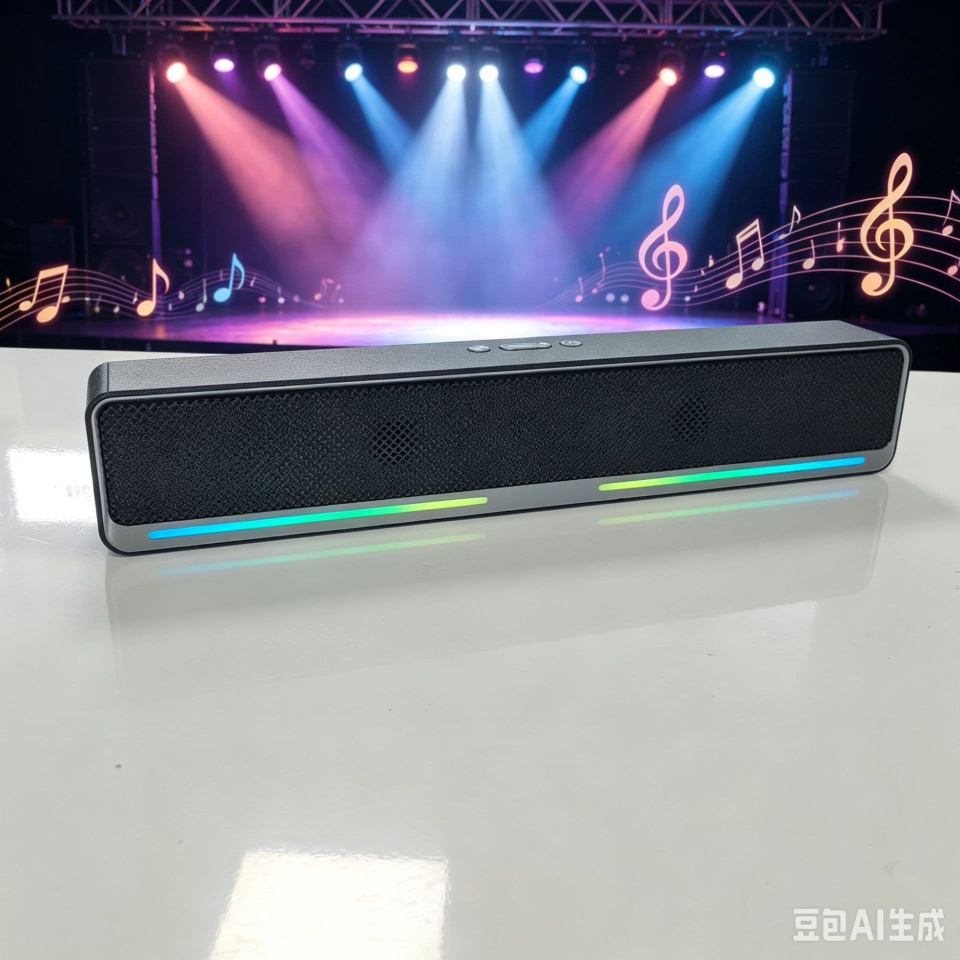 Factory Wireless Bluetooth Speaker, Long Strip-Shaped, Suitable for Home and Outdoor Use, Desktop Soundbar, High Volume, Heavy Bass