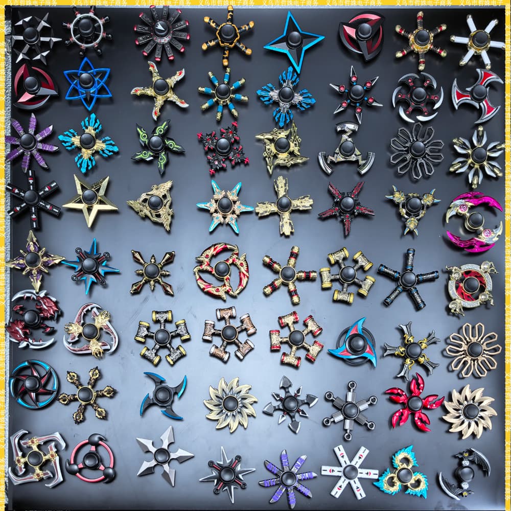 Naruto One Piece Sun Wukong Zoro Kunai Shuriken Nezha Metal Fidget Spinner Stress Relief Toy Finger Toy