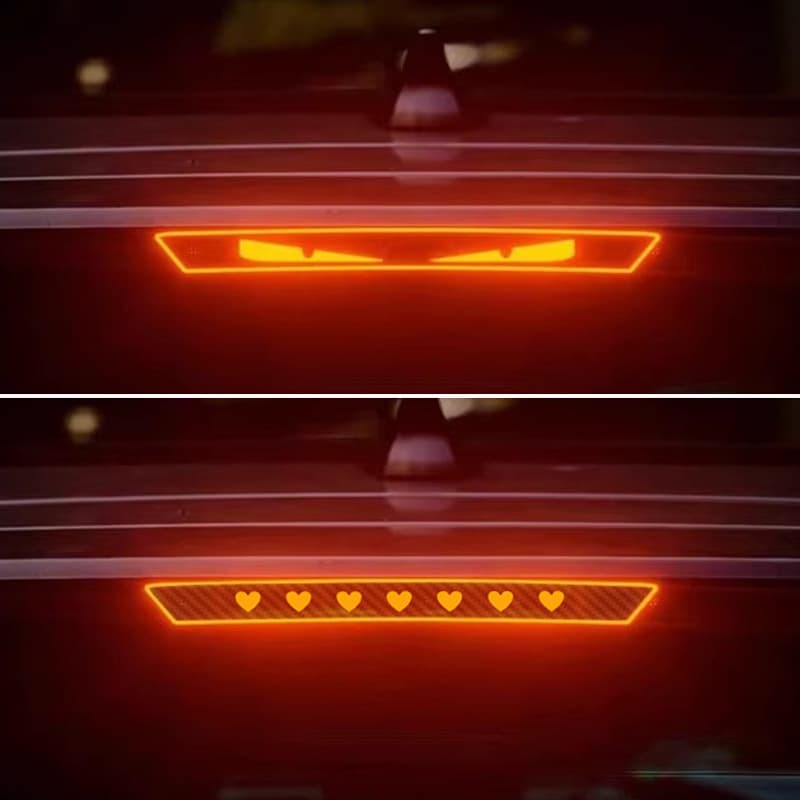 Universal Car High Mount Brake Light Decal, Self-Adhesive Carbon Fiber Tail Light Sticker, Rear Tail Light Modification Sticker