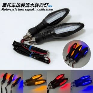 Motorcycle Modified Dual-Side Turn Signal Light 12V Universal LED Sequential Turn Signal Light Dual-Side Warning Light