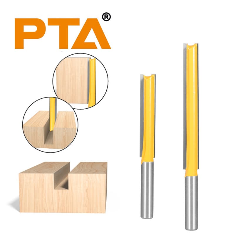 8mm Shank Extended Straight Double-Flute Slotting Router Bit, Extended Trimming Bit, Phenolic-Specific Cutter, Woodworking Router Bit