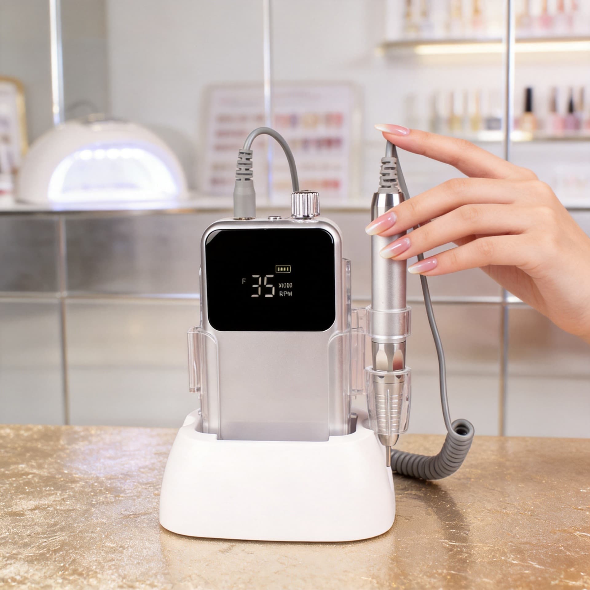 Professional Nail Art Manicure Machine Brushless Nail Grinding High Level Nail Care Tool Logo Printable from China to the World