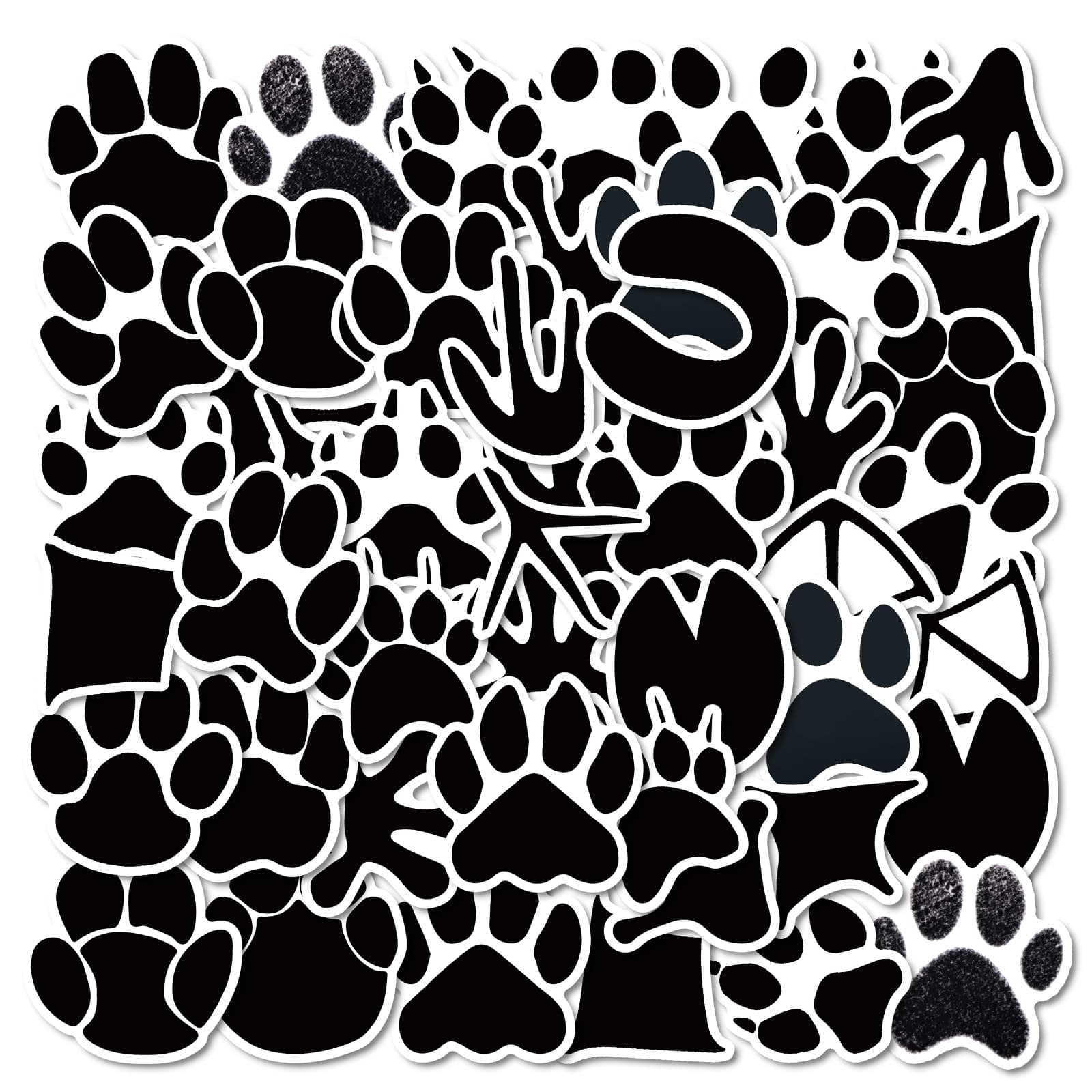 New 50-Piece Animal Paw Print Graffiti Stickers Notebook Electric Scooter Skateboard Waterproof Decorative Stickers