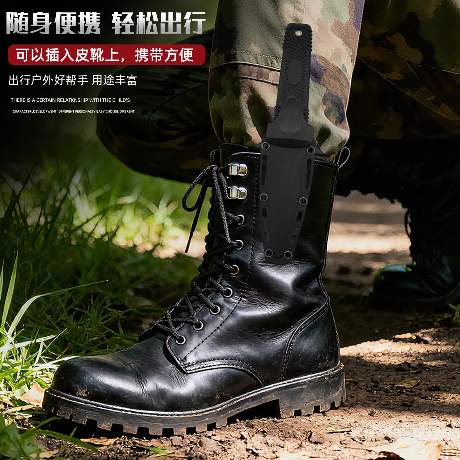 Military knife pocket knife outdoor self-defense straight knife bladed sheath stainless steel boot knife multi-function