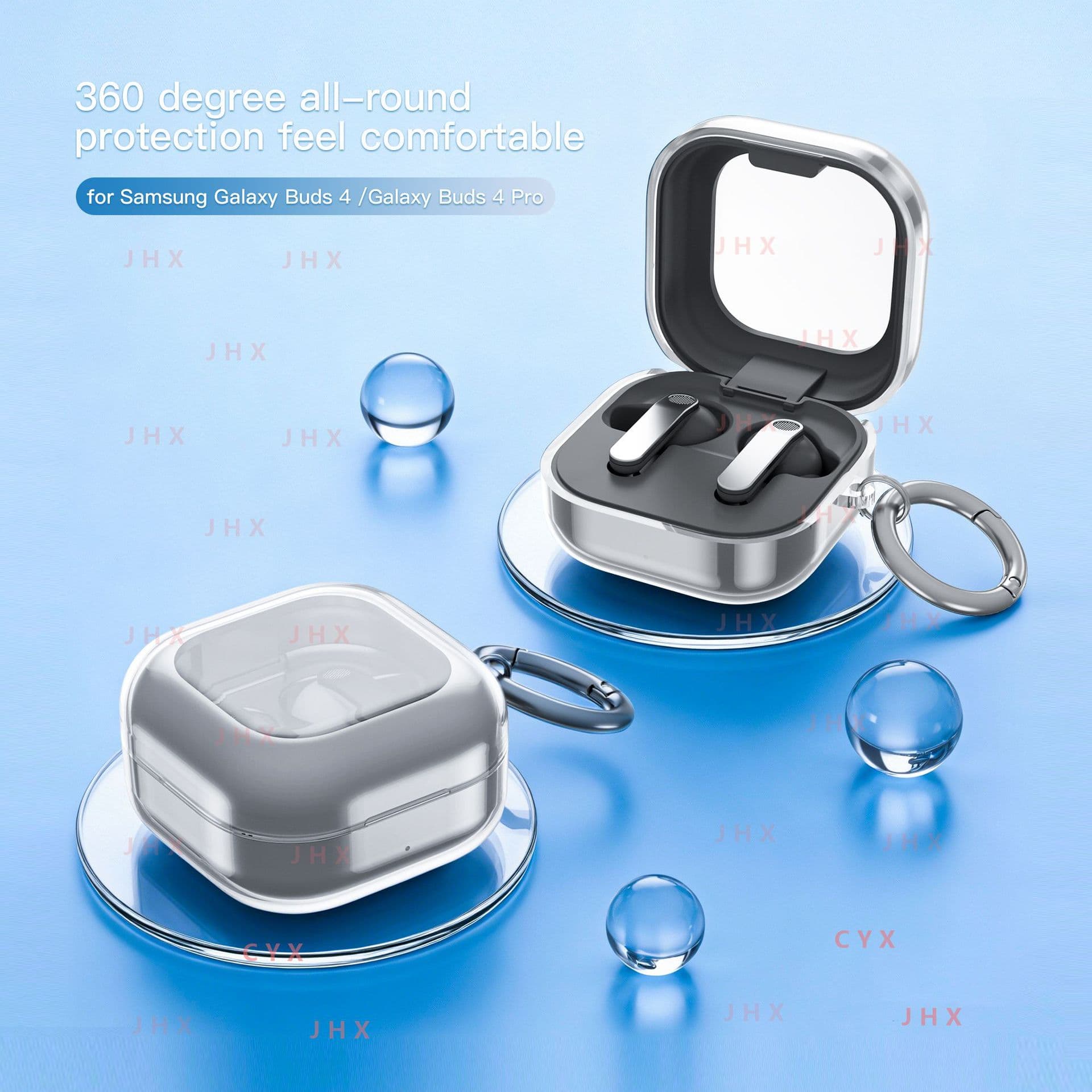 Samsung Galaxy Buds4 Pro / Buds3 FE Protective Case Compatible with Transparent Buds2 / Live Earphone Shell