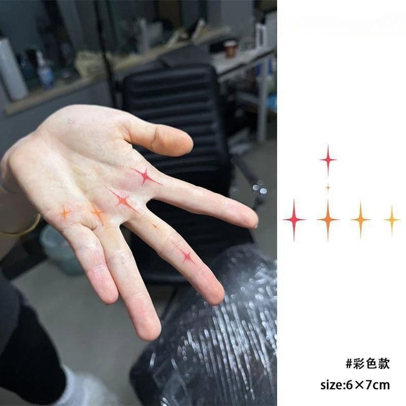Point in the direction of the shooting star. Color tattoo sticker. New star painted ins style niche high-looking body sticker.