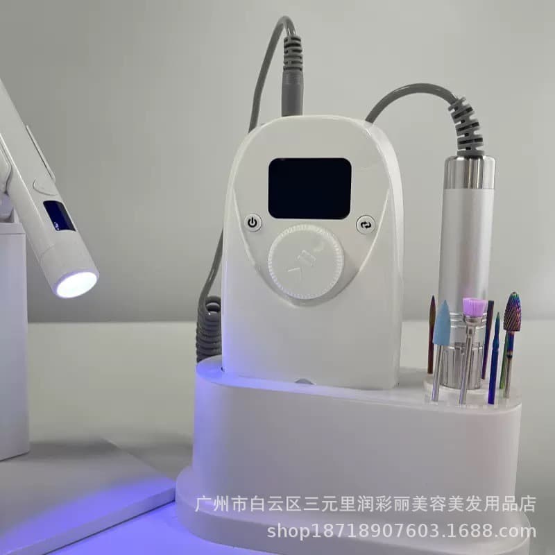 Nail Drill 35000 RPM Portable Rechargeable Silent Nail File with Base