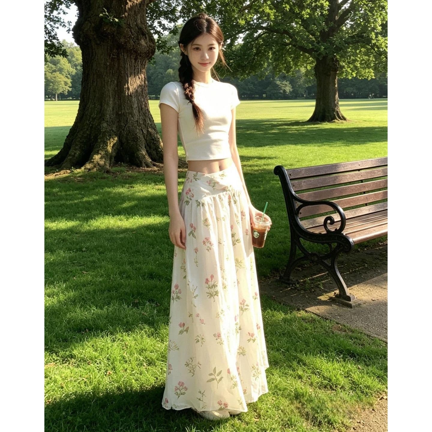 Early Summer Unique Pretty French Floral Print Skirt Set Women Summer 2026 New Trendy Outfit Complete Set