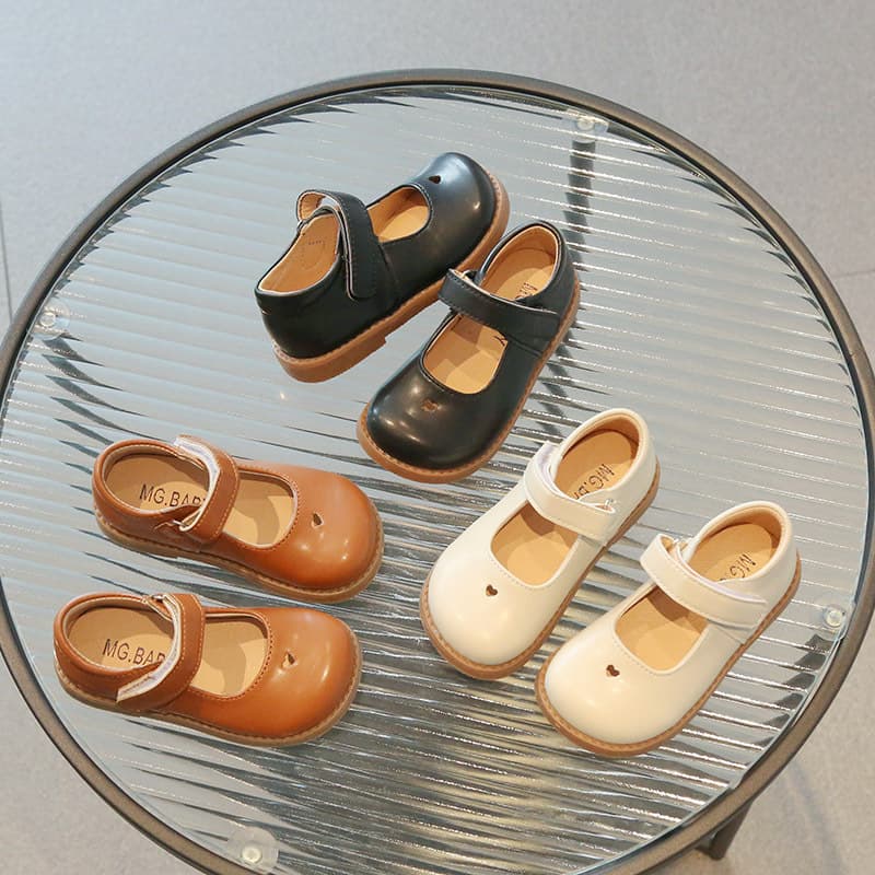 Black Unisex Children's Leather Shoes 2025 Spring New British Style Little Leather Shoes Children's Princess Shoes Academy Style Small Single Shoes