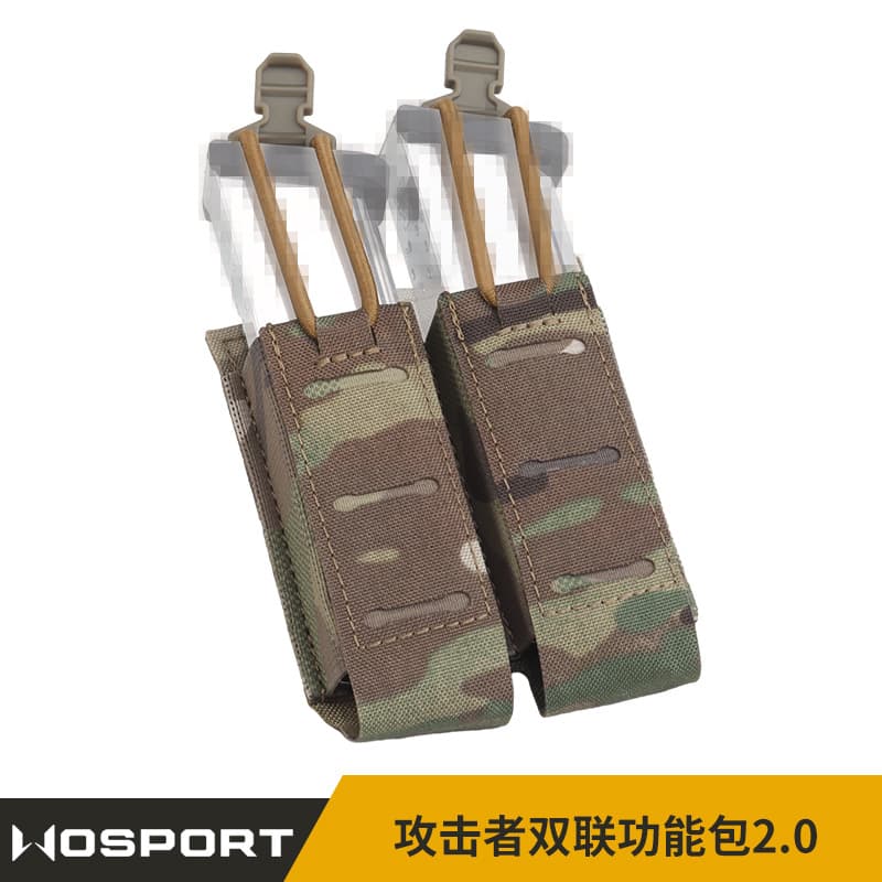 9mm Assault Camo Tactical Double Utility Pouch 2.0 MOLLE Compatible Tactical Vest Expansion Storage Bag
