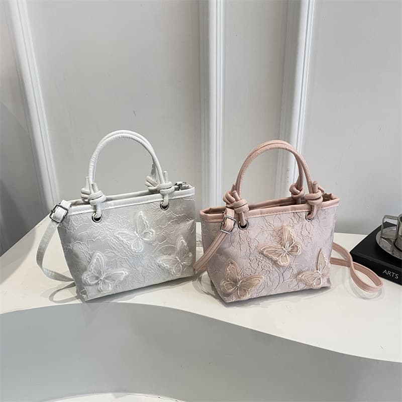Hand-carrying new Chinese style embroidered bag for women 2025 spring and summer new style national style embroidered butterfly fashion bucket bag crossbody bag