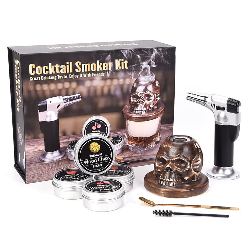 Spot cross-border new product skull smoker cocktail metal smoker bar kitchen bartending set wholesale