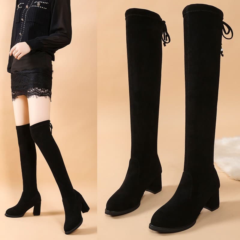 Sizes 35-43 Plus Size Over-the-Knee Stretch Boots for Women 2024 New Style Wide Calf Long Boots