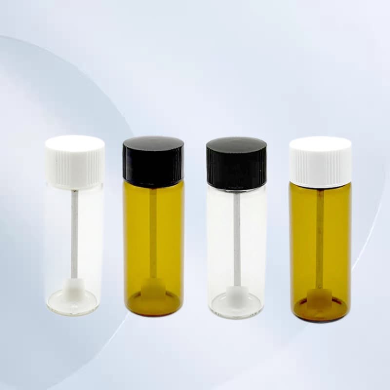 Cross-Border Best-Selling Snuff Bottle Pill Box with Retractable Nasal Spoon Glass Pipe Storage Bottle Accessory Medicine Box