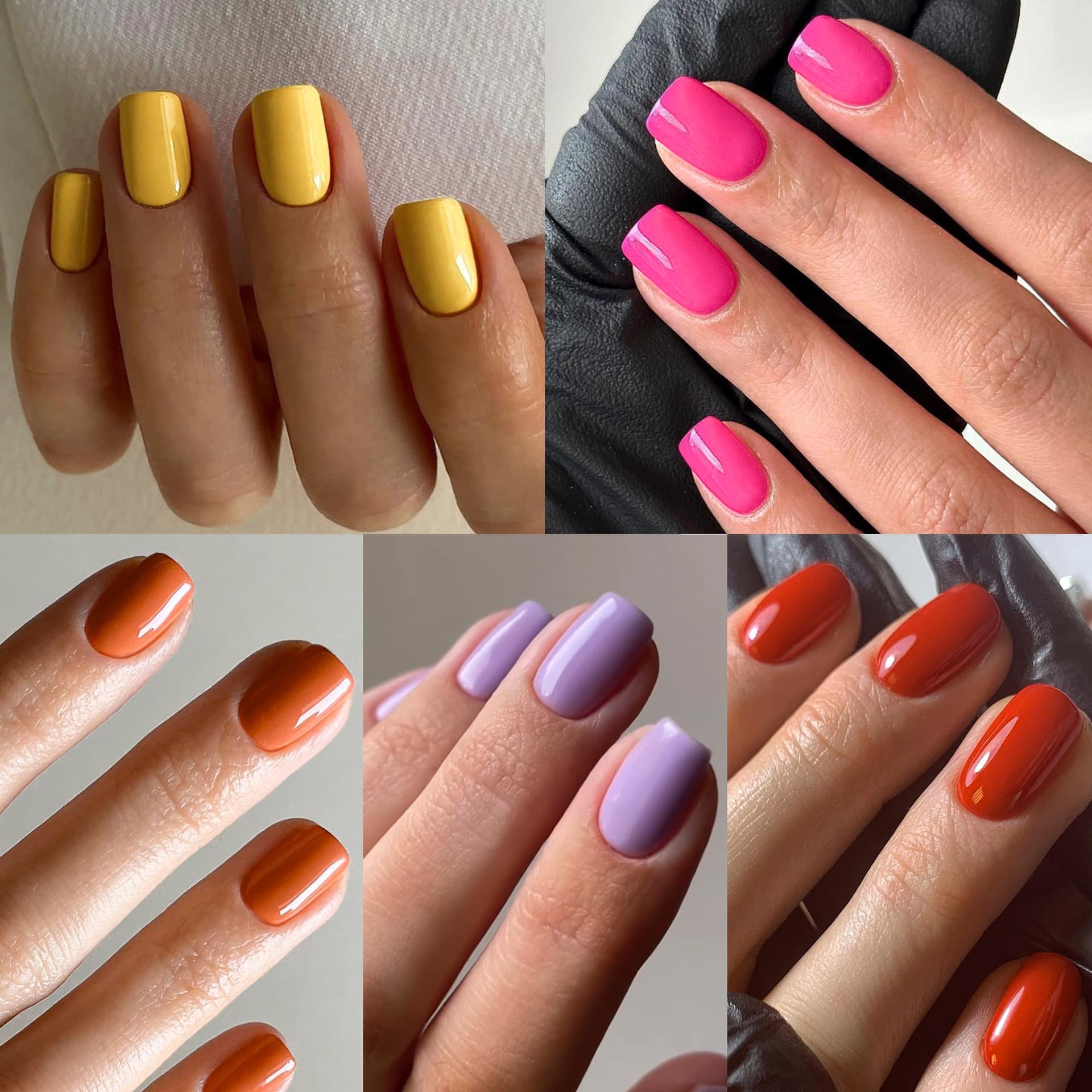 Classic Solid Color Fake Nails Colorful Wearable Nails Red Short Square Manicure Wearable Nails Wholesale