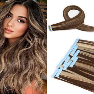 Tape In Hair Extensions - Natural Invisible Seamless Synthetic Viscose Hair for European and American Styles