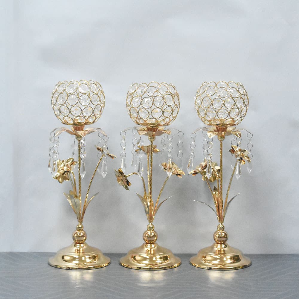 Hot New Metal Iron Single Head Candlestick Home Model Room Decoration Christmas Props Crystal Candlestick Ornaments