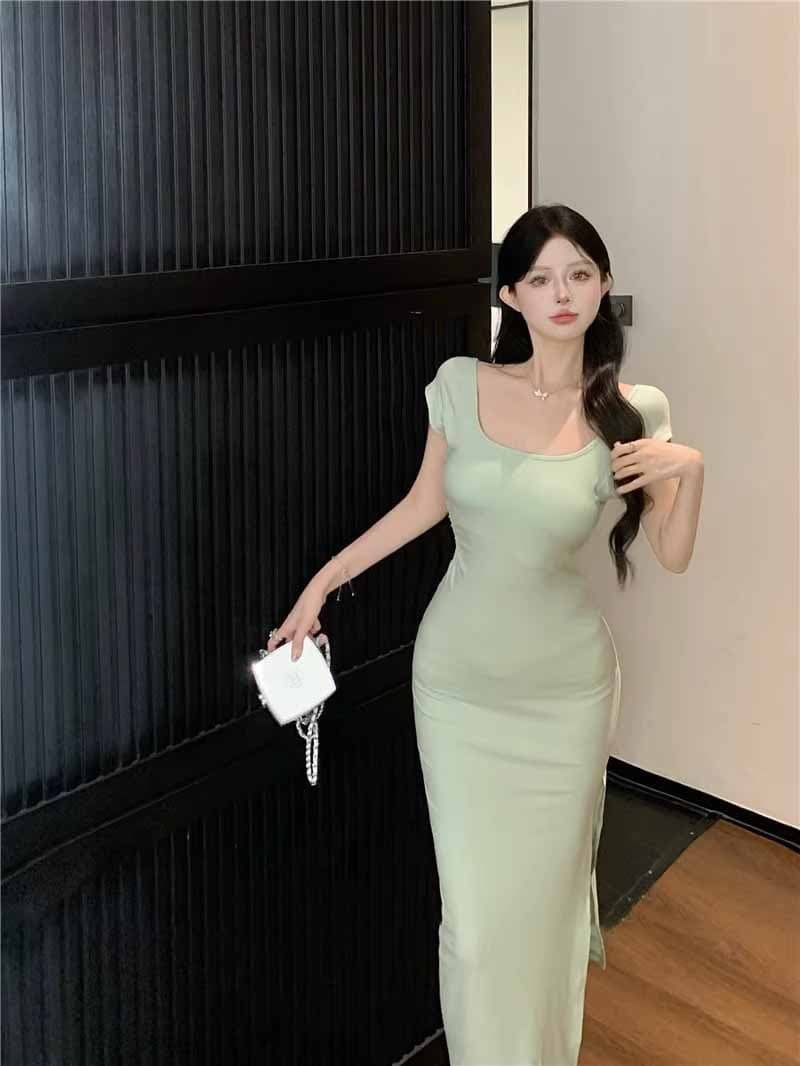 French pure lust style hip skirt summer 2025 new backless slit long skirt sexy dress wholesale for women