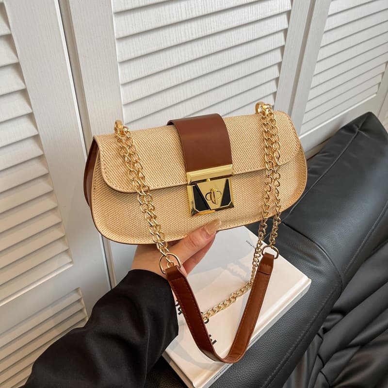 French light luxury armpit bag for women, high-end retro fashion chain shoulder bag, versatile foreign style crossbody bag for women