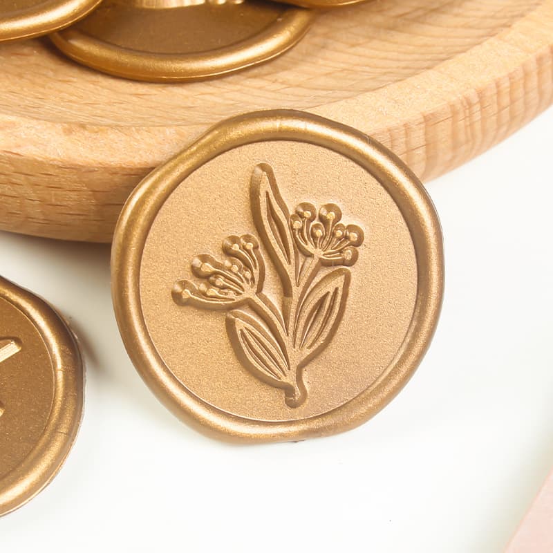 Wedding sealing sticker with red beans and leaves design, in stock for wedding invitations, embossed sealing wax sticker, wax seal sticker