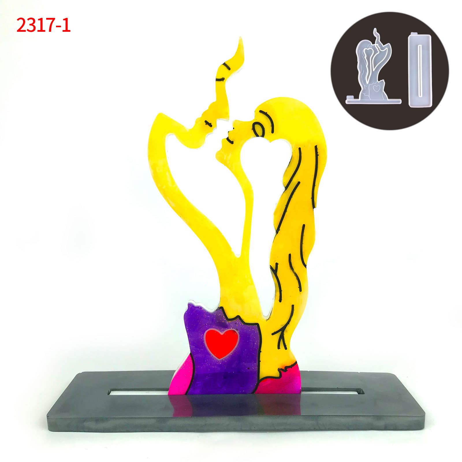 Eternal Love Resin Ornament Mold, DIY Valentine's Day Desktop Decoration, Heart Ornament Silicone Mold