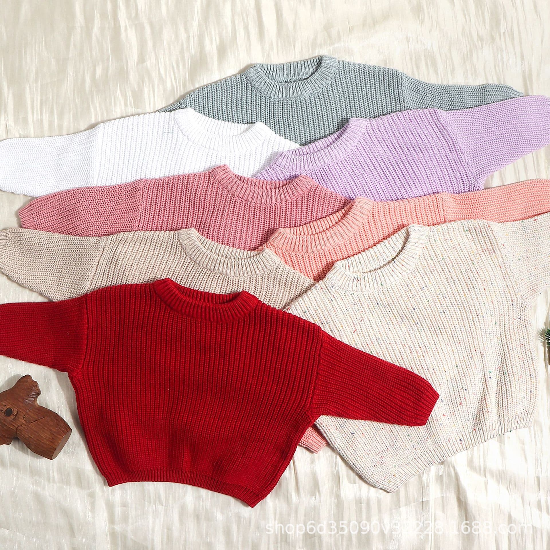 Loose Knitted Baby Sweater Unisex Autumn Winter Cotton Long Sleeve round Neck Comfortable Soft Fabric Child Clothing Kids Sweater