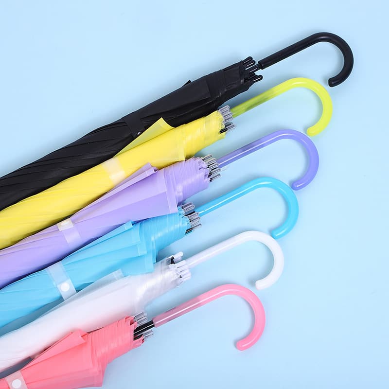 Ins-style Simple Fresh Klein Blue Dog Transparent Umbrella Student Manual Long Handle Internet Celebrity Sunshade