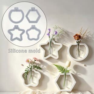 DIY Wall-Mounted Hydroponic Test Tube Vase Epoxy Resin Mold Geometric Flower Arrangement Decoration Silicone Mold