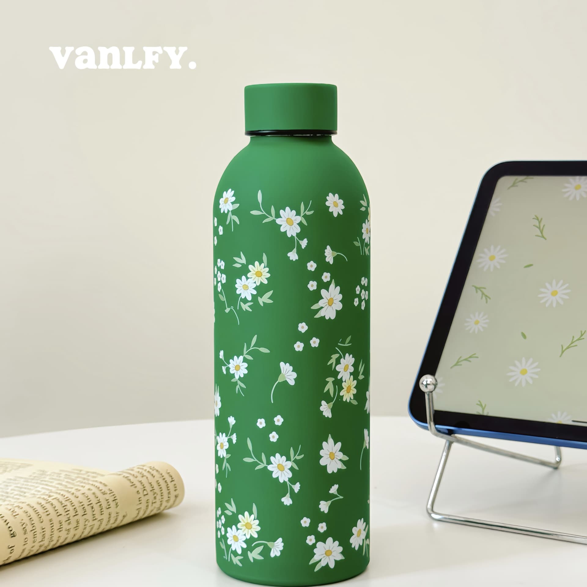 Student Campus Style Simple Non-Duplicate Insulated Cup, Cute Kids Large Capacity Portable Stainless Steel Thermos