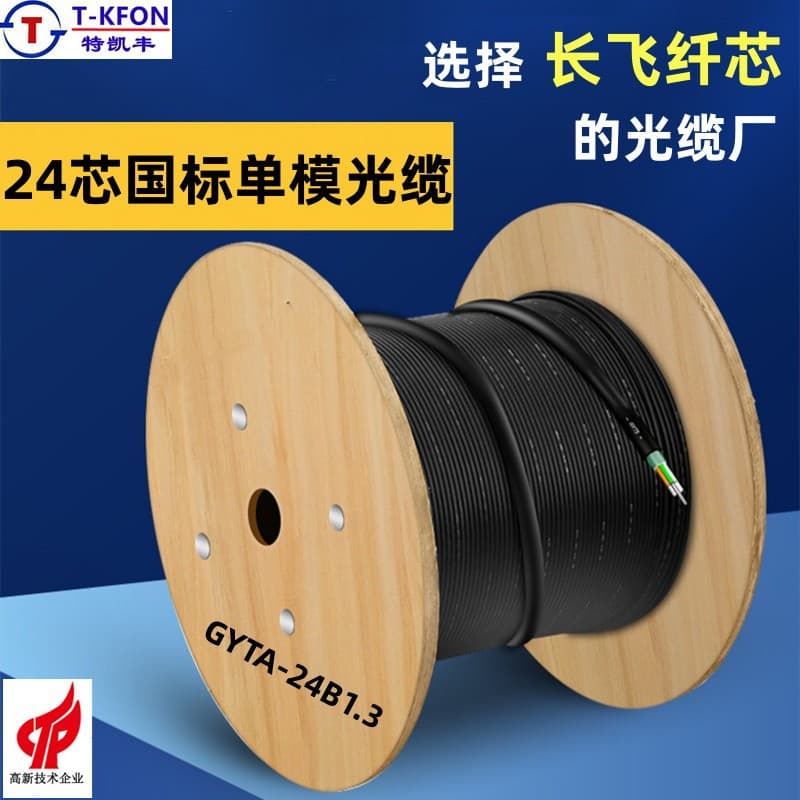 24-Core GYTA Outdoor Armored Optical Cable Single Mode G652D for Telecom, Mobile, Unicom, and Surveillance Communication Fiber Optic Cable
