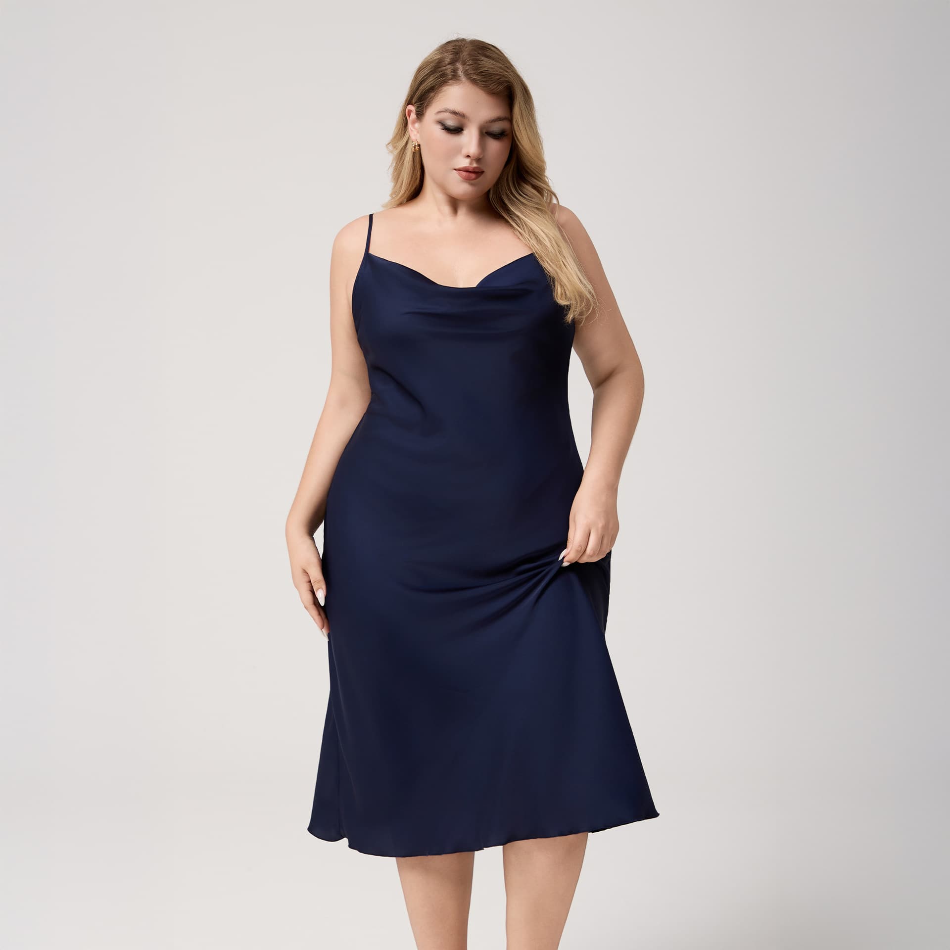 Yaoting 100kg Plus Size Satin Nightgown for Women Summer One-Piece Swing Collar Suspender Sexy Nightwear Home Wear for Women 3585