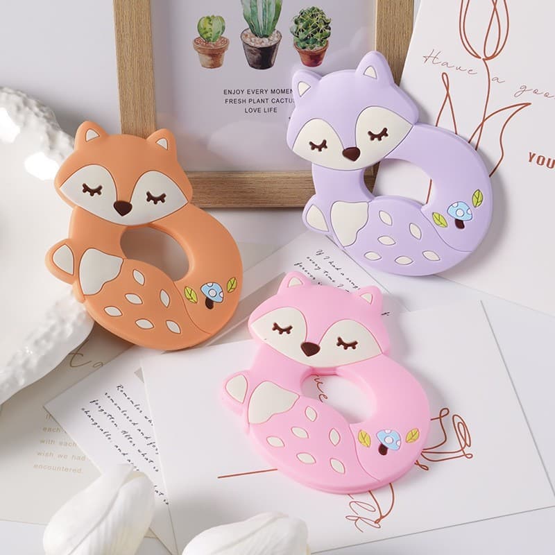 Hot Selling Little Fox Animal Teether, Baby Teether, High Temperature Resistant, Boilable, Soothing Teether for Infants