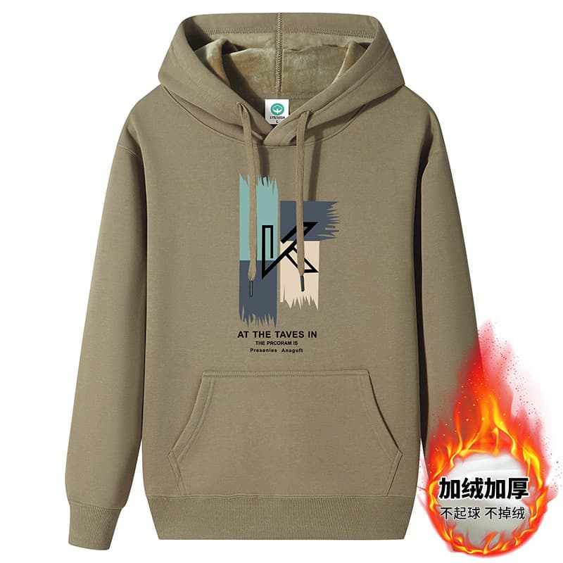 Heavyweight Hooded Pure Cotton Sweatshirt for Men and Women, Autumn Winter Fleece-Lined Thickened Loose Streetwear Pullover Hoodie for Young Students