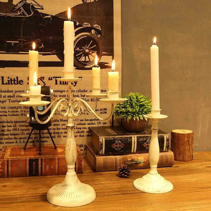 European Vintage Candle Holder Decoration Mid-Century Modern Dining Table Candlelight Photo Prop French Romantic Candle Base Decoration