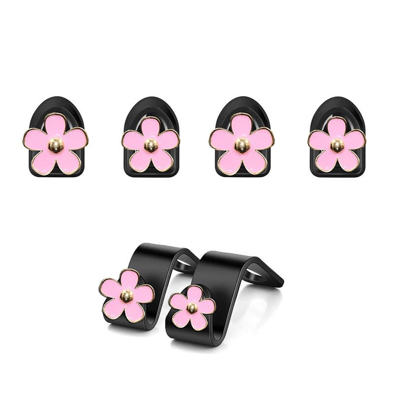 Daisy Flower Car Seat Back Sticky Hooks, Car Rear Seat Back Organizer Decoration Practical Items