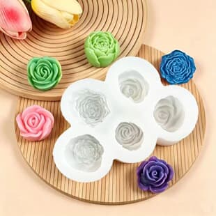 Rose, Peony, Succulent, Cactus Silicone Mold DIY Scented Candle, Plaster Aromatherapy Stone Ornament Mold