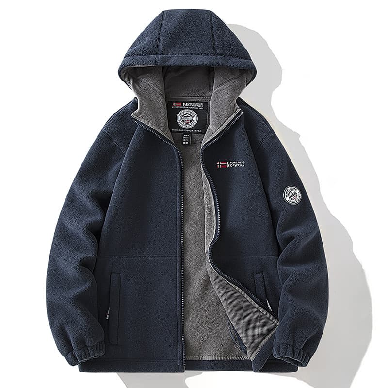 【9819】Export to Norway Cold-Resistant Warmth Thick Double-Layer Hooded Fleece Winter Plus Size Men's Lined
