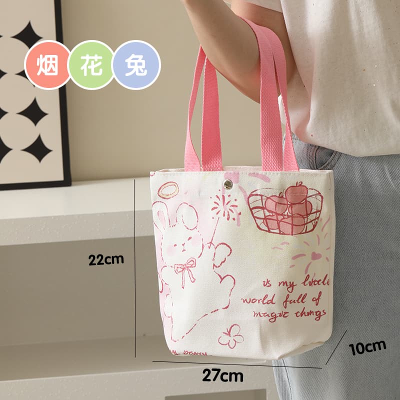 Custom Logo Canvas Bag Printed Text Pattern Eco-Friendly Shopping Bag Large Capacity Drawstring Canvas Bag Custom