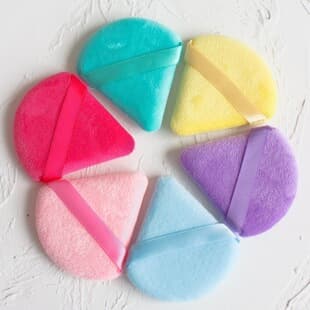 Triangular Velvet Hot-Selling Cotton Powder Puff High-Density Velvet Powder Puff Loose Powder Dry Powder Setting Sponge Makeup Tool