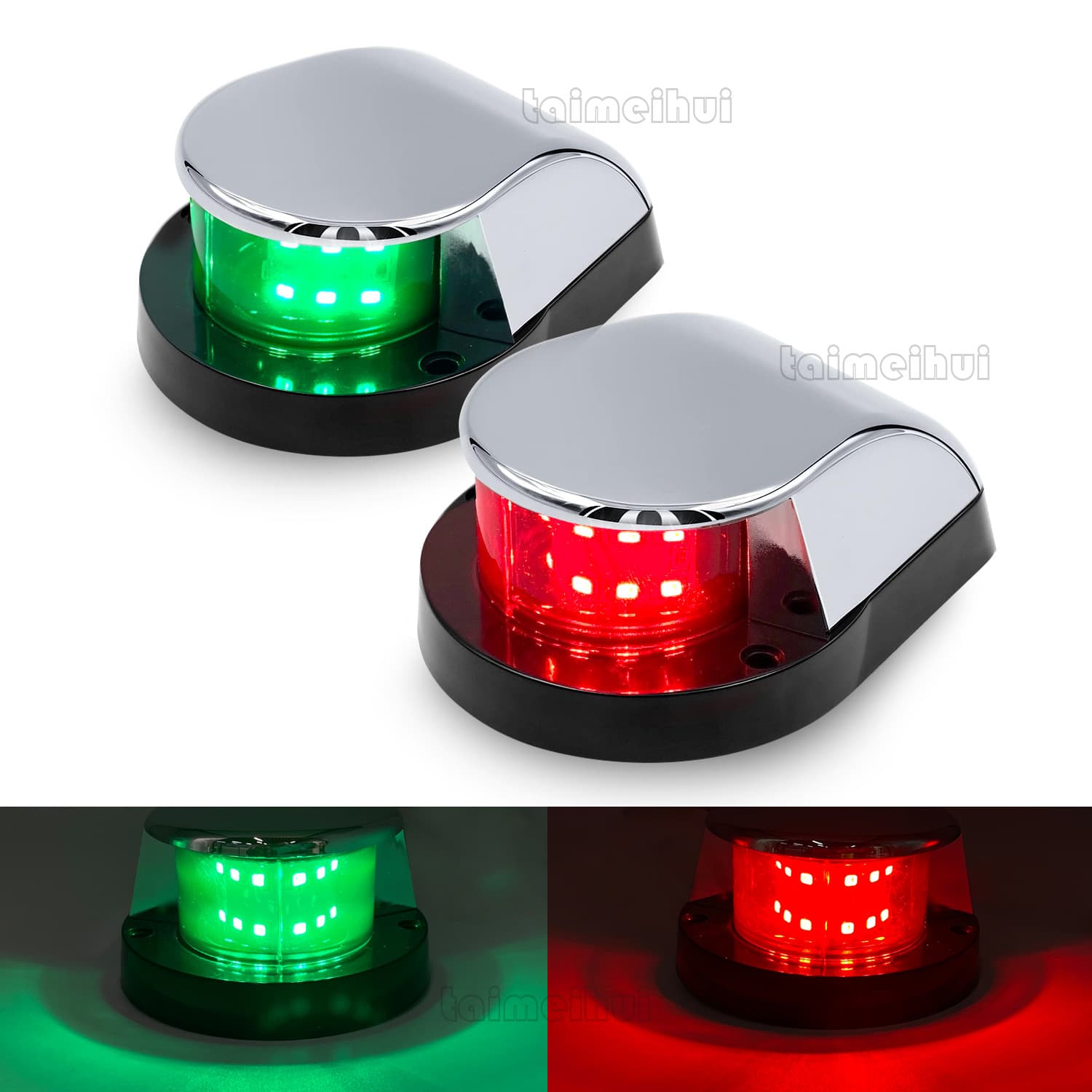In Stock Cross-border Yacht Light 12LED Boat Light Warning Light Navigation Light Red Green Signal Light Yacht Accessories