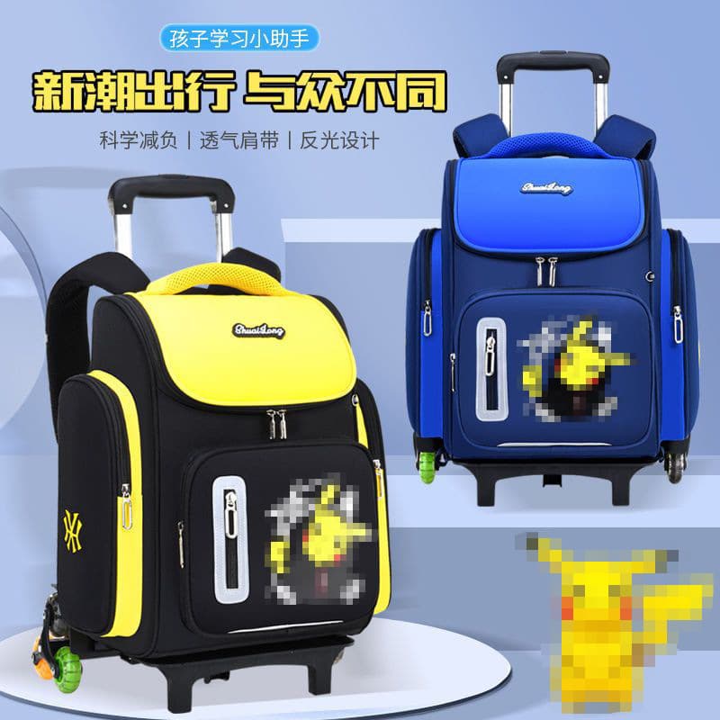Trolley Backpack for Elementary Students Boys Girls Space Design Waterproof Large Capacity Rolling Backpack Grades 1-6