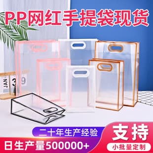 Transparent PP Trendy Plastic Gift Tote Bag Ins Premium Wedding Favor Bag 38 Women's Day Gift Bag