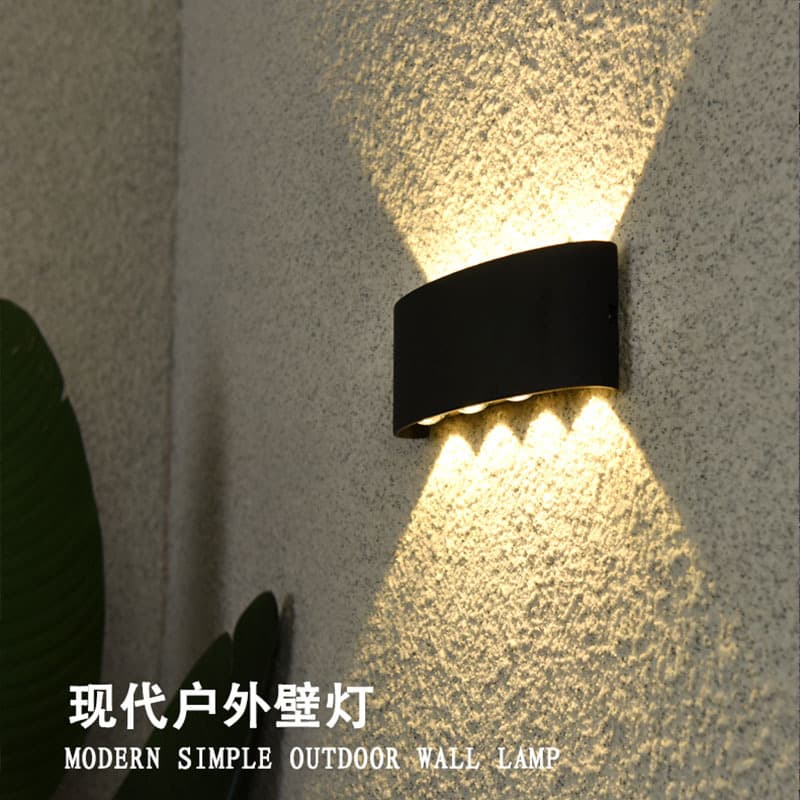 ABS LED wall lamp, outdoor simple and creative multi-head light, hotel lobby living room top and bottom illumination corridor exterior wall light
