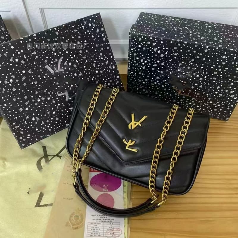 2026 New Sheng Luo Women's Bag Crossbody Vintage Chain Bag Fashionable Multi-Color Options PU Texture Versatile High-End