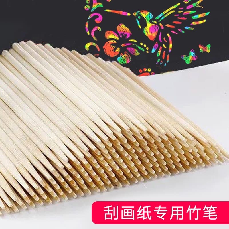Children's scratching pen scraping paper special bamboo pen tip scraping crayon children's painting scraping stick double-ended painting