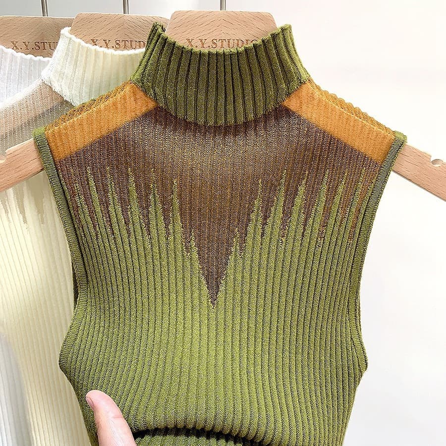 Summer Half Turtleneck Knit Camisole Top Women's Inner Wear Outerwear Sweater Wholesale Export Women's Clothing Pullover Recommendation