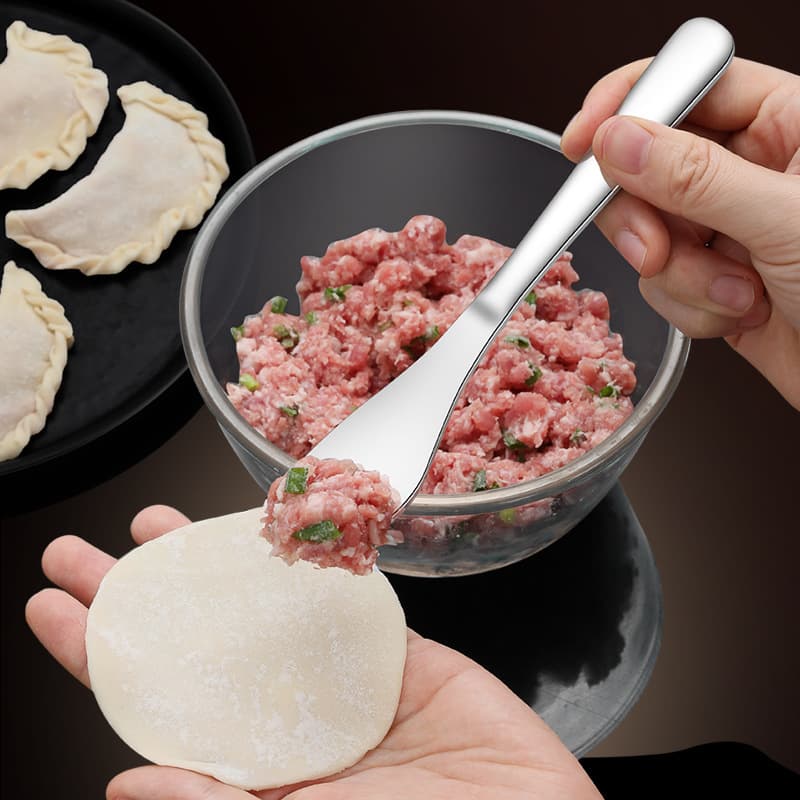 Stainless steel dumpling spoon, filling spoon, wonton dumpling knife, stuffing stirring spoon, dumpling filling spoon