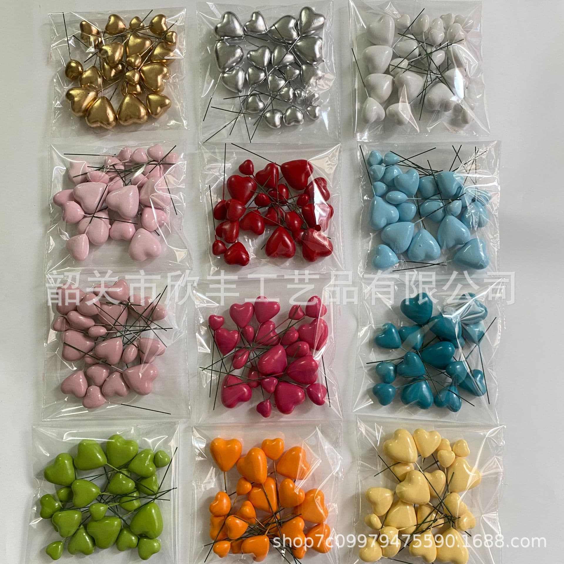 Love foam 20 mixed pack cake decoration balls gold and silver pink blue and red love birthday cake inserts