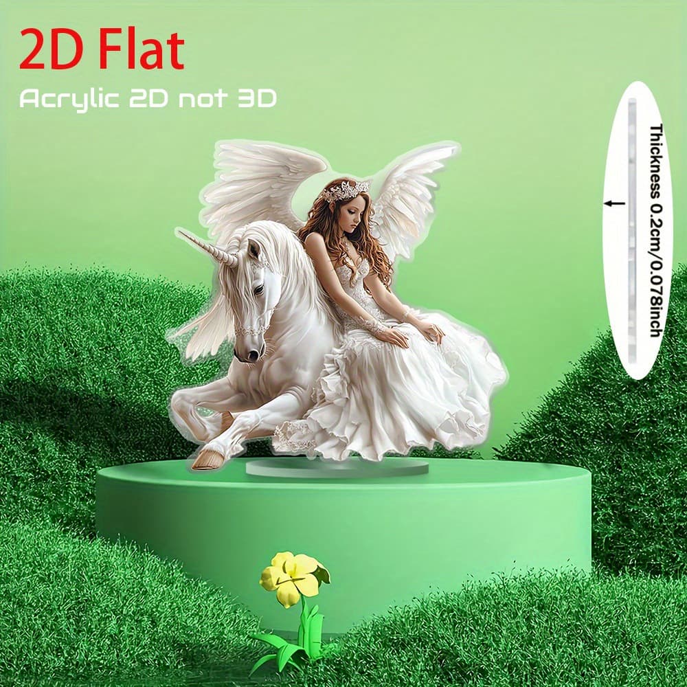 Cross-border exclusive supply of white gauze angel and unicorn pegasus standing sign, creative desktop setting fairy tale supply wholesale