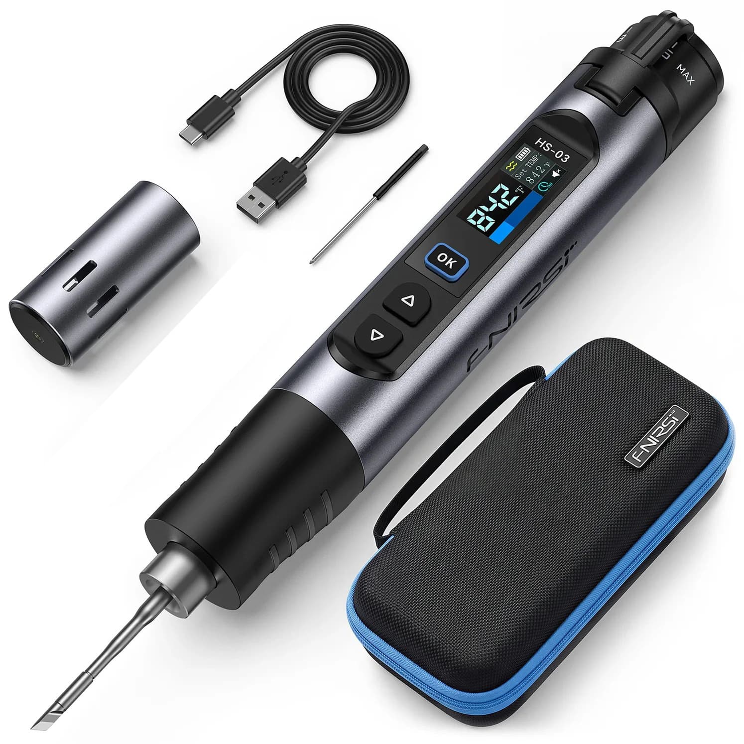 FNIRSI HS-03 Wireless Constant Temperature Portable Soldering Iron, Compact Repair Tool for Home Use, New Model